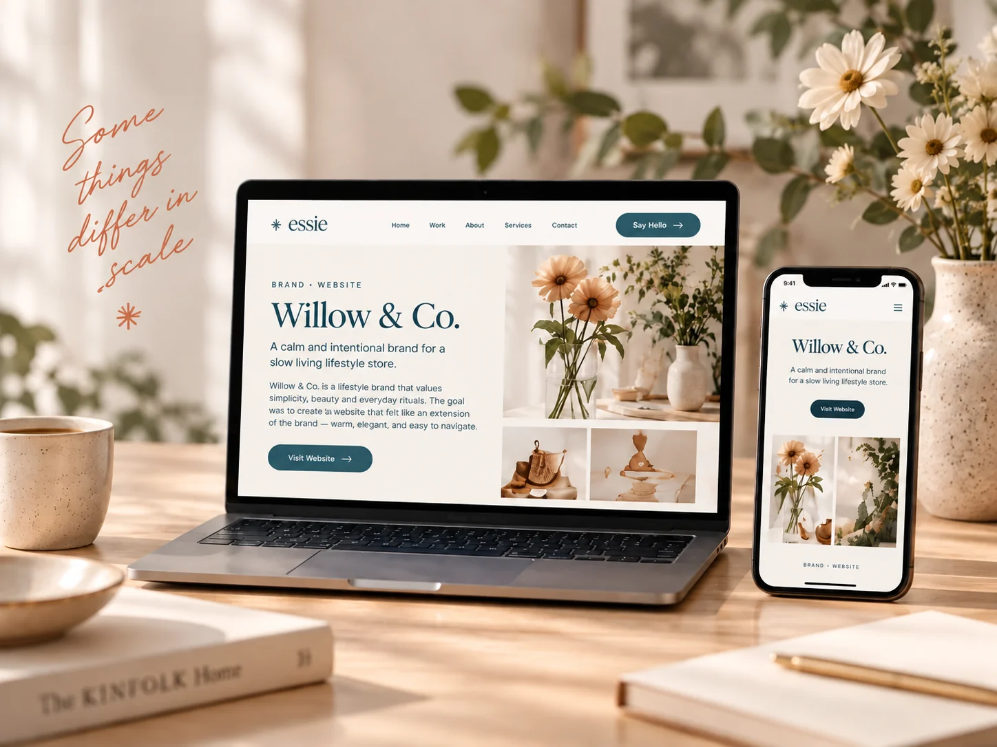 Responsive website shown on laptop and smartphone